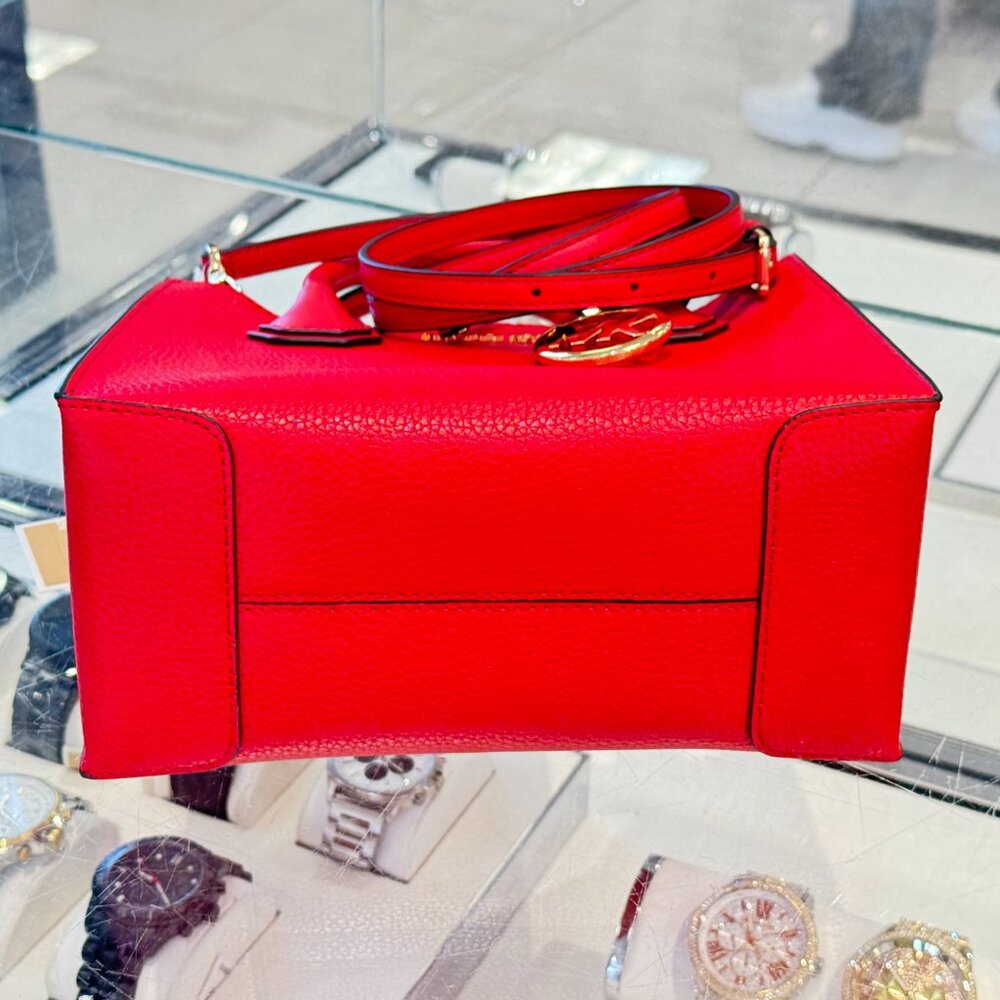 Michael Kors Mercer Medium Satchel Shoulder Crossbody Bag Bright Red - Picture 6 of 13